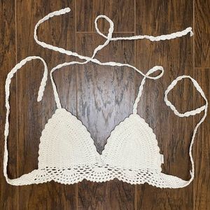 Vintage Style Crochet Boho 70s Retro Bikini Top